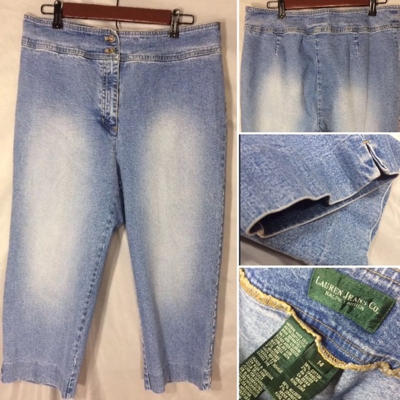 Lauren Ralph Lauren Denim - Lauren jeans company distressed Capri blue jean